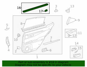 Glass seal inner rear left Lexus ES300h ES350 13-18