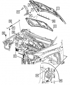 Jeep Patriot 11-17 Hood Lock with Sensor