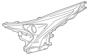 Headlight front right Toyota Prius 50 16-18 naked