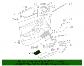 Front left window lift control for Audi Q3 83A 19-25 chrome with child safety lock