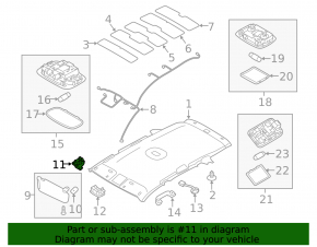 Driver's visor mounting hook Kia Sorento 10-15 gray