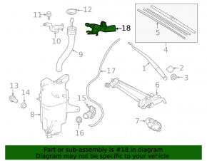 Left windshield washer nozzle for Toyota Rav4 13-18