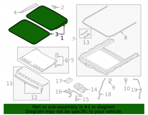 Sunroof assembly Audi A4 B9 17-25