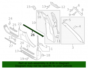Door sill trim front left Porsche Cayenne 958 11-17 structure