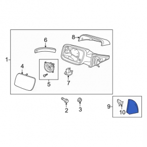 Side mirror plug front right Ford Explorer 11-15