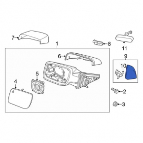 Side mirror plug front right Ford Explorer 11-15