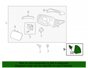 Side mirror plug front right Ford Explorer 11-15
