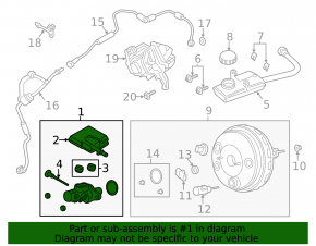 Ford C-max MK2 13-18 brake master cylinder with reservoir
