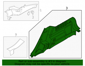 Rear right arch trim Ford Mustang Mach-E 21-23 black