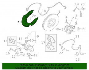 Front left brake disc cover for Land Rover Range Rover Velar 18-26 (under 349mm)