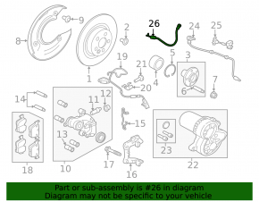 Rear left brake hose for Land Rover Range Rover Velar 18-26 (under 325mm)