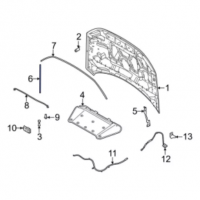 Hood Seal Left Ford Bronco Sport 21-25