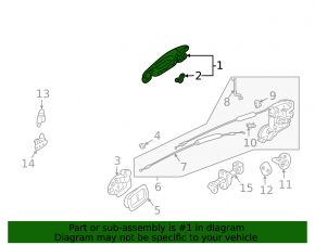 Mitsubishi Galant 2004-2005 outer rear door handle