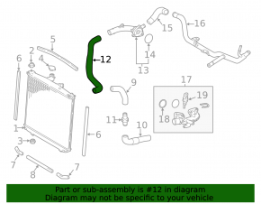 Cooling pipe lower Toyota Highlander 14-19 3.5