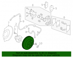 Front left brake disc Infiniti FX35 FX45 03-07