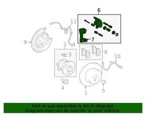 Rear left caliper assembly for Toyota Highlander 2001-2007