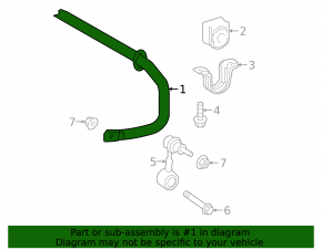 Rear stabilizer bar for Lexus UX200 UX250h UX300h 19-26 FWD, F Sport