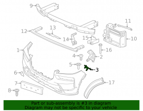 Front bumper mount, left lower fender, BMW X7 G07 19-25 2023-25, lower