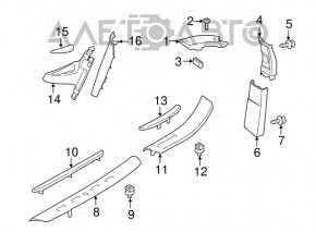 Front left door sill trim BMW X5 F15 14-18 black with chrome insert E-Drive, scratches
