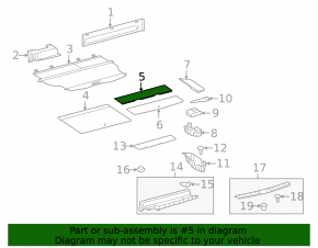 Rear trunk floor Toyota Highlander 08-10 ser