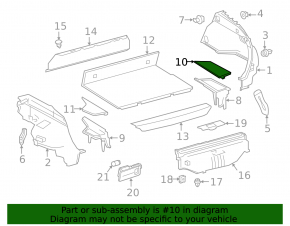 Trunk floor right Toyota Prius 50 Prime 17-22 black