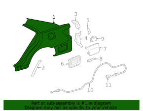 Rear right wing Toyota Camry v40 07-11