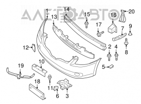 Right front bumper mount for Nissan Altima 2007-2012
