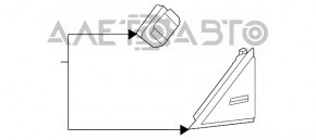 Toyota Highlander 20-25 front right side door trim, triangle, outer