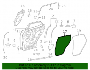 Lexus NX 22-25 rear left door seal