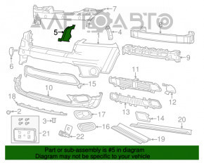 Front bumper mount left wing Jeep Cherokee KL 14-18