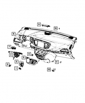 Chrysler Pacifica 17-24 steering column switch assembly with heated steering wheel cable