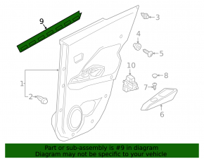 Inner rear left glass seal Nissan Kicks 18-24