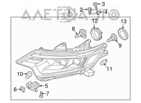 Left front headlight for Mitsubishi Outlander 2016-2016