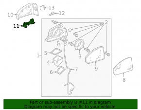 Right side mirror turn signal repeater for Audi TT 15-23