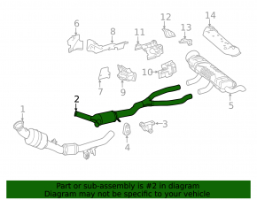 Exhaust line middle part Mercedes GLS-class X166 15-19 AWD 3.0