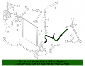 Lower cooling pipe Mercedes W167 GLE 350/450/450e 23-26 rear, 3.0