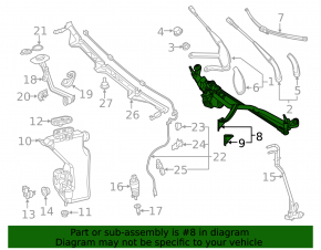 Windscreen wiper trapezoid with motor Mercedes W213 E 300/400/43/63 17-18