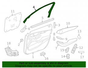 Door frame inner front left Mercedes GLC 16-22