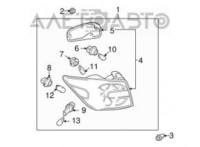 Left headlight Mazda CX-7 06-09