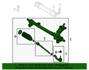 Lincoln Corsair 25 steering rack without rods