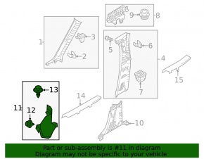 Mazda CX-50 23-25 black lower left front pillar trim