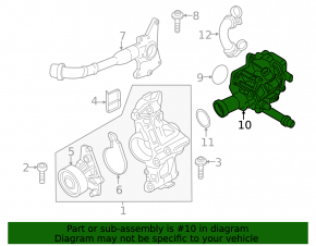 Thermostat housing assembly BMW 5 G30 17-20 3.0T, broken mount