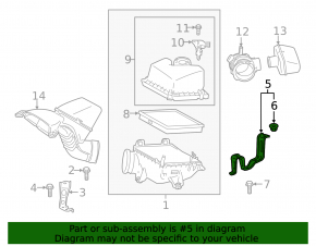 Air filter housing bracket Toyota Highlander 17-19 3.5 rear