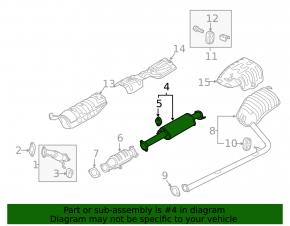 Exhaust line middle part Hyundai Sonata 11-14 2.4 with catalytic converter