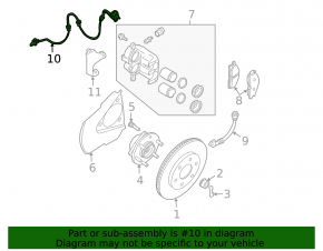 Front left ABS sensor for Nissan Frontier 22-26