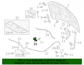 Audi A6 C7 12-18 hood hook on TV