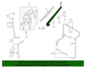 Rear wiper arm Audi Q7 4L 10-15 SIGNEDA