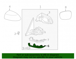 Left side mirror cover for BMW X3 F25 15-17, lower, under camera, Shadow-Line