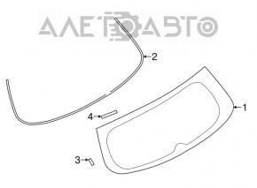 Rear glass of the trunk door Mitsubishi Outlander Sport ASX 10-