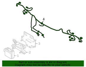 Wiring for the front bumper of the BMW 3 G20 23-26 M-sport, for radar